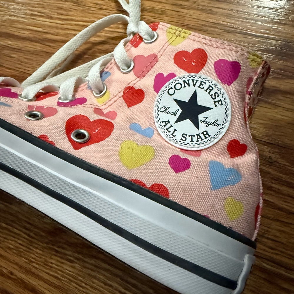 Converse Chuck Taylor All Star Hi Always On Hearts Casual Sneakers Junior Size 4 - Picture 8 of 11